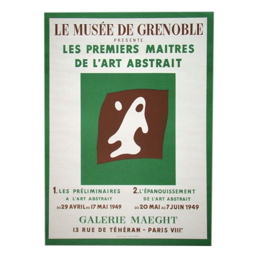 Original Eyes and Nose Exhibition Poster by Jean Hans Arp, 1949 For Sale