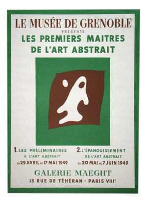 Original Eyes and Nose Exhibition Poster by Jean Hans Arp, 1949