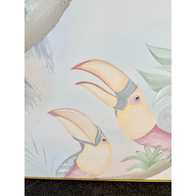 1989 Palm Beach Regency Monumental Toucan Painting by Walcott For Sale - Image 9 of 11