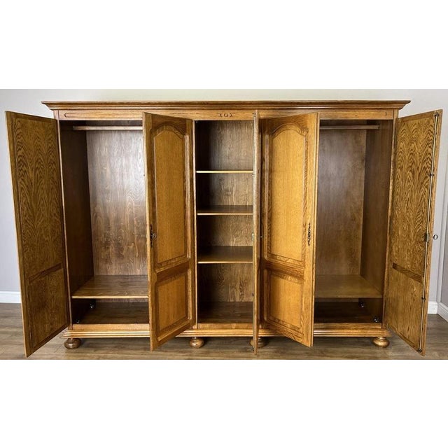Vintage French Style Wardrobe in Oak For Sale - Image 9 of 10