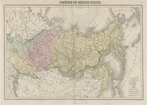 Antique Map of the Russian Empire in Asia, 1880