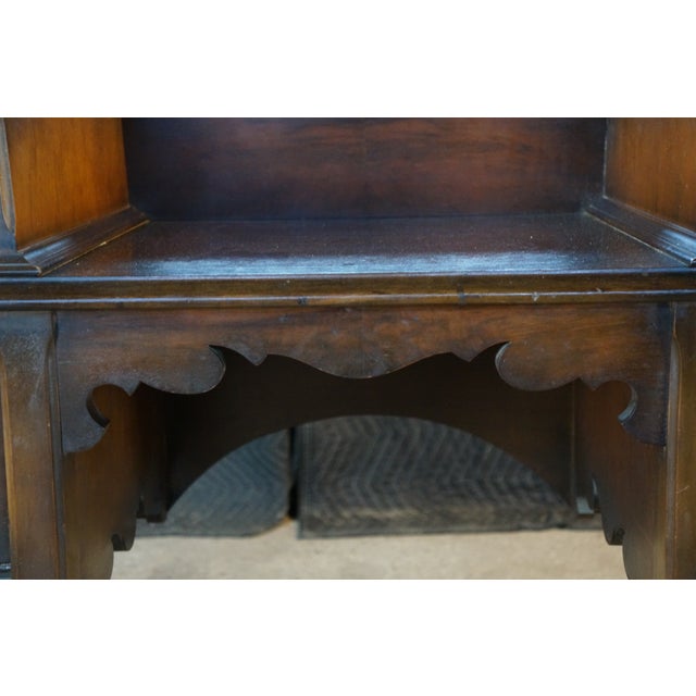 Antique Jacobean Gothic American Walnut Vanity Dressing Table Tri Fold Mirror For Sale - Image 14 of 18