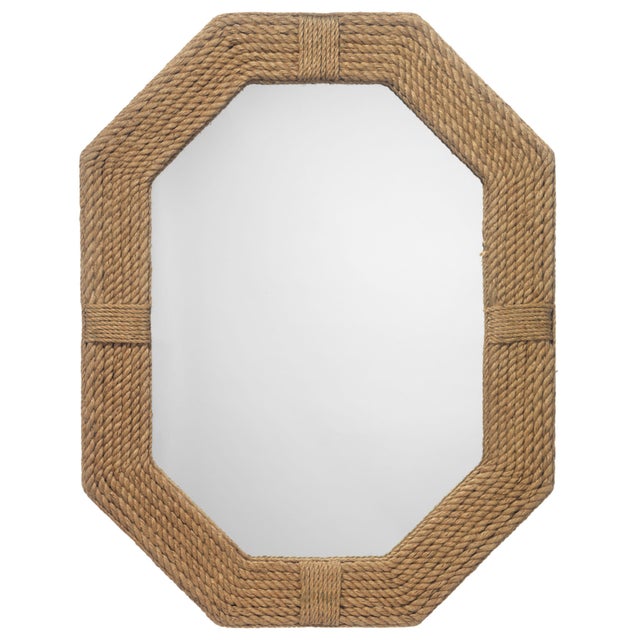 Nautical rope is wrapped around a classic octagonal shape creating the perfect mirror for any room seaside or shoreside....