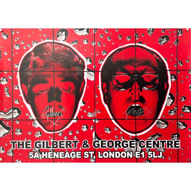 Gilbert & George, Original Hand-Signed Blood Heads Poster, 2023, Print For Sale