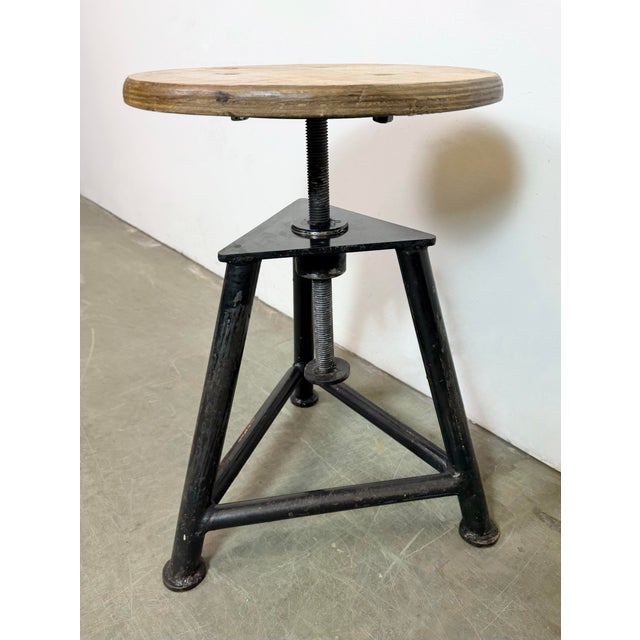 Black Industrial Workshop Swivel Stool, 1960s For Sale - Image 8 of 13