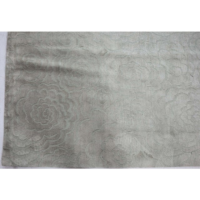 Contemporary Camelia green handmade silk rug by Doris Leslie Blau. Size: 12'4" × 13'7" (375 × 414 cm) Contemporary rugs...