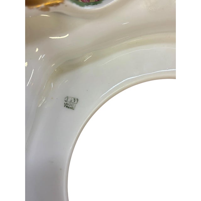 Ceramic Belle Epoch Rococo Revival Limoges Centerpiece Bowl & Stand For Sale - Image 7 of 10