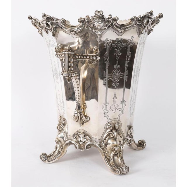 Metal Antique Wine Cooler Champagne Ice Bucket from Elkington, Mason & Co, 1849 For Sale - Image 7 of 16