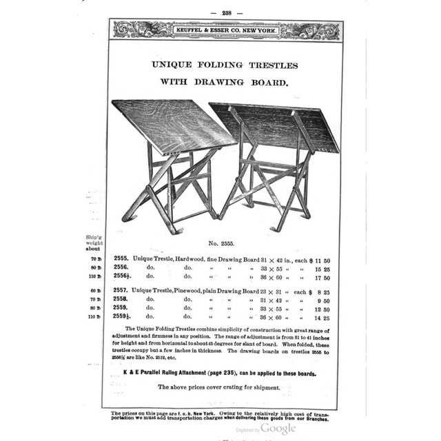 Antique 1905 Keuffel & Esser Drafting Table For Sale - Image 10 of 10