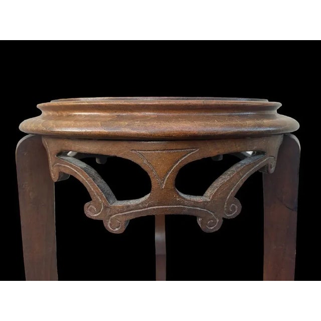 Brown Walnut Pedestal Table, 1890s For Sale - Image 8 of 9