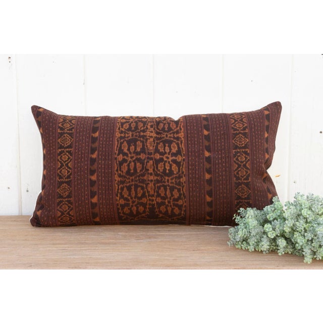 Brown Sula Antique Sumatran Ikat Pillow For Sale - Image 8 of 8
