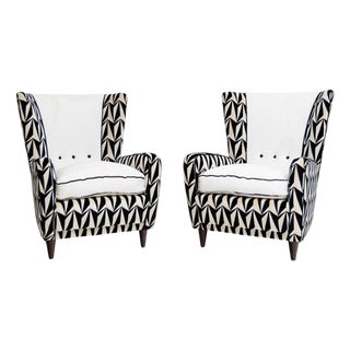 Pair of Lounge Chairs, Italian Manufacture, Mid-20th Century For Sale