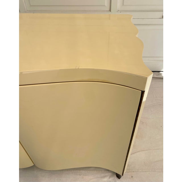 Wood Reeves Design "Albert" Ivory Lacquered Serpentine Cabinet For Sale - Image 7 of 12