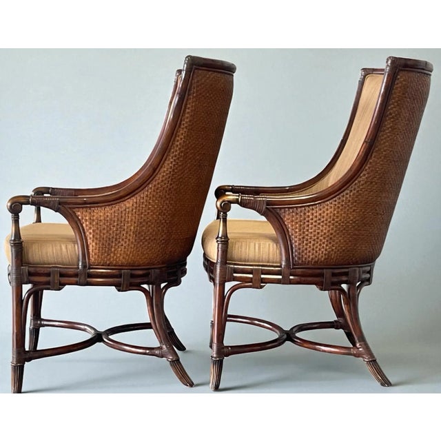 Lexington Furniture Lexington Tommy Bahama Landara Collection Chair Pair, Rattan Dining Chair, Host Chairs For Sale - Image 4 of 12