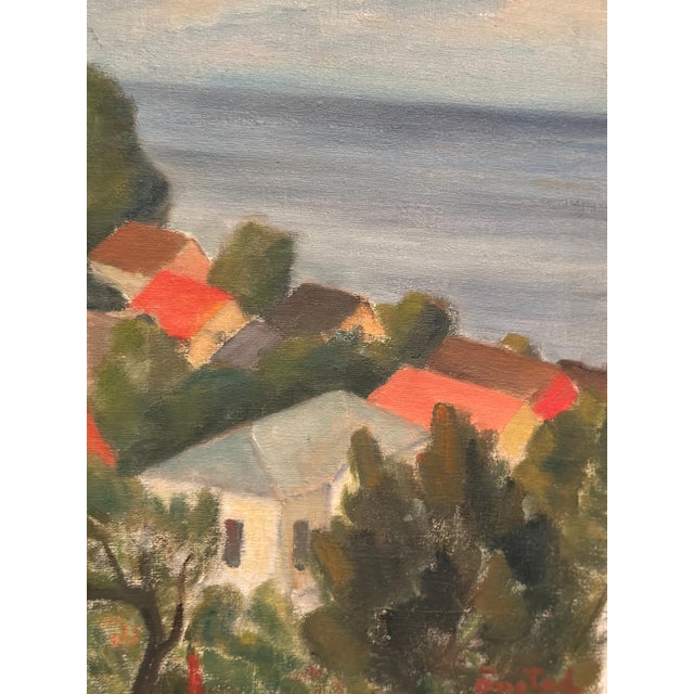 Bernhard Önstad, Coastal Village, 1960s, Oil on Panel, Framed For Sale - Image 14 of 16
