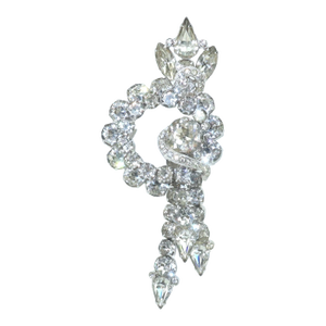 Large Eisenberg Rhinestone Dangle Brooch, 1950's