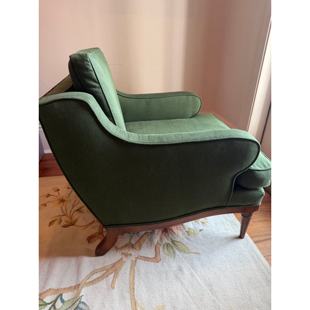 Dark Green Midcentury Hollywood Regency Lounge Chair For Sale - Image 8 of 12