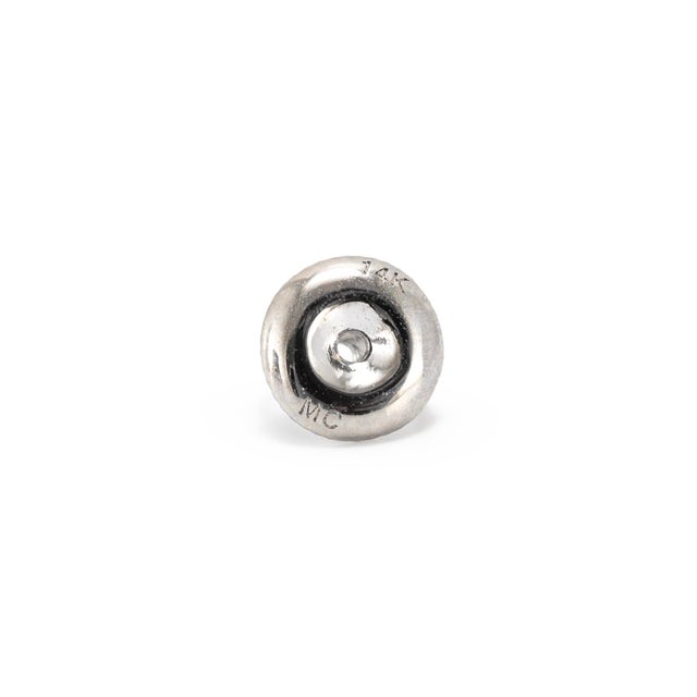 Silver Unisex 14k White Gold 0.44ctw Lab Grown Diamond Screw Back Petite Stud Earrings, Pair For Sale - Image 8 of 9