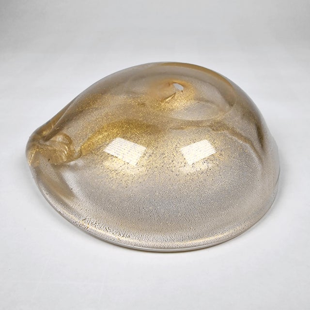 Mid 20th Century Barovier and Toso Murano Venice Folded Spiral Gold Leaf Bowl Ashtray MCM For Sale - Image 5 of 7