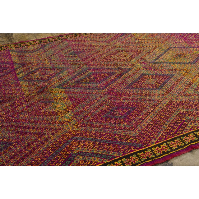 Rug & Kilim Vintage Moroccan Berber Wool Rug With Geometric Design by Rug & Kilim, 1950-1959 For Sale - Image 4 of 8