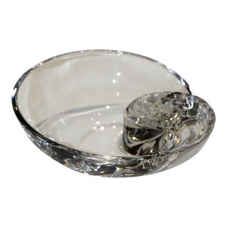 Steuben Crystal Nautilus Shell Sculpture – Signed Art Glass For Sale