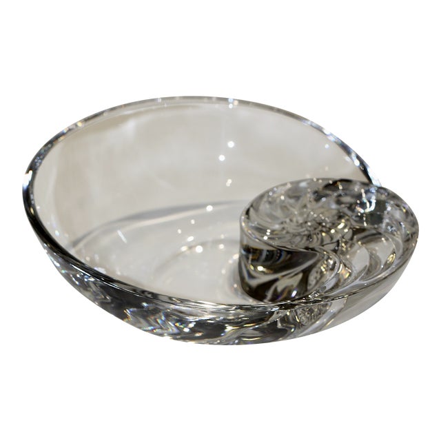 Steuben Crystal Nautilus Shell Sculpture – Signed Art Glass For Sale