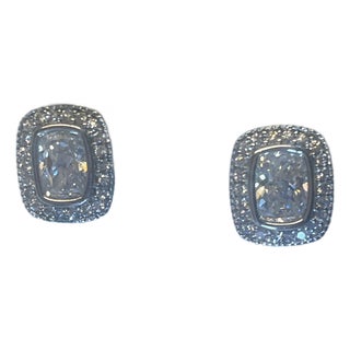 Pierced Diamondness Rectangle Earings For Sale