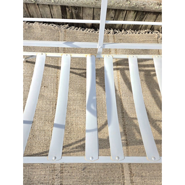 White Vintage Wrought Iron Outdoor Patio Seating For Sale - Image 8 of 11