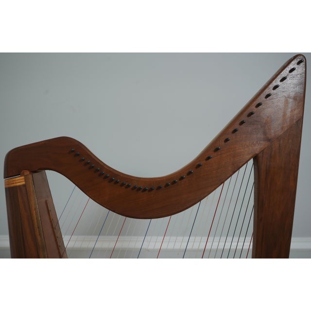 Studio Crafted Walnut Celtic Lever Harp For Sale - Image 10 of 17
