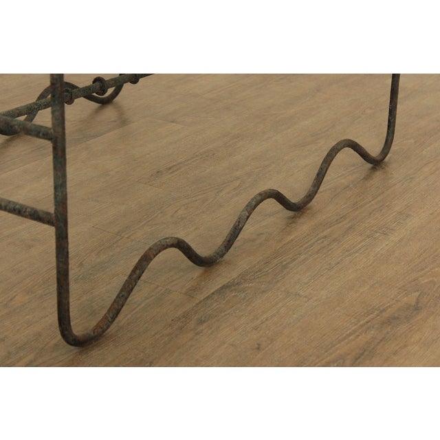 Modernist Glass Top Wrought Iron Coffee Table For Sale - Image 10 of 17