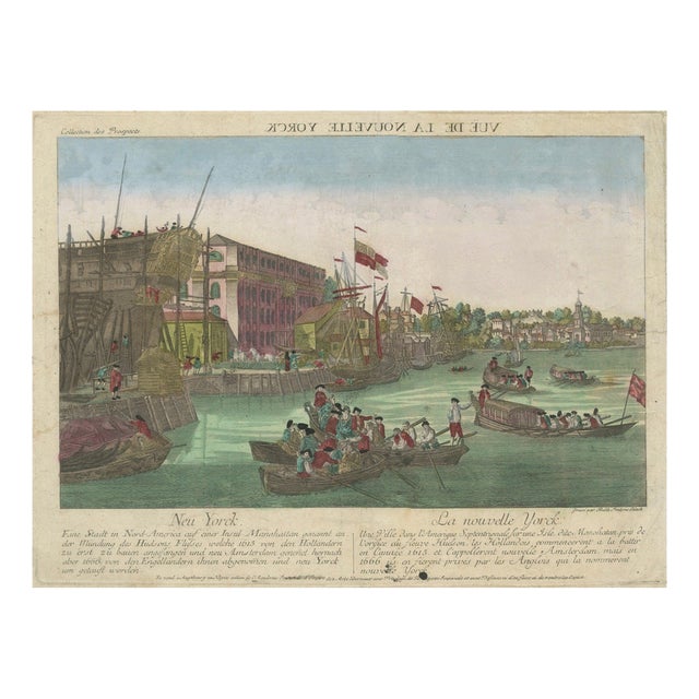 Optical View of New York City Manhattan Harbor, 1775, Paper For Sale