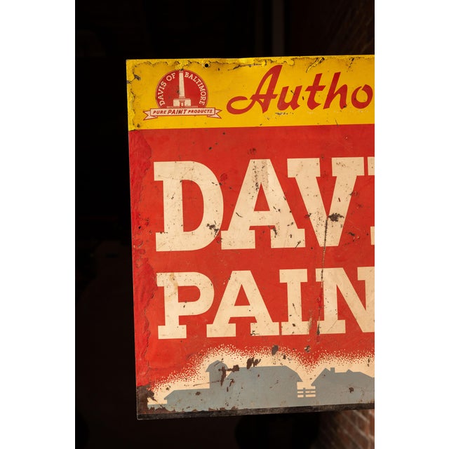 Vintage Davis Paint Double-Sided Flange Sign For Sale In Chicago - Image 6 of 8