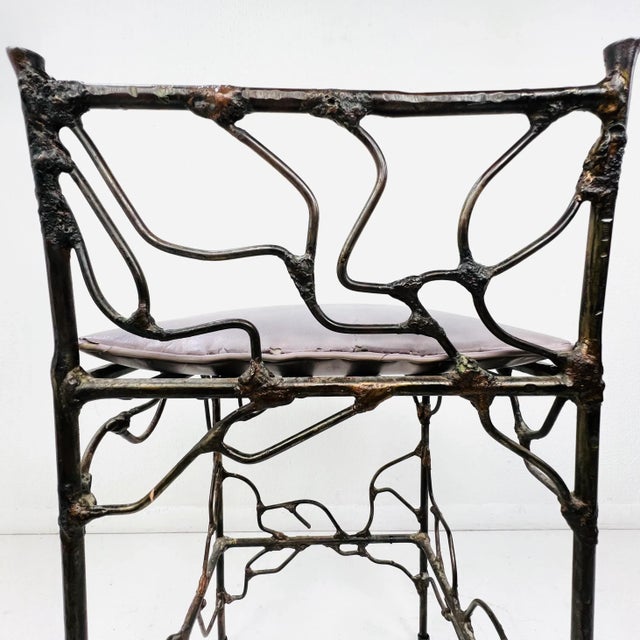 1980s Wrought Iron Vanity Stool For Sale - Image 10 of 15