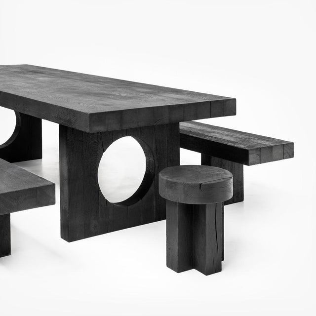 Contemporary Kurai Dining Table Set by Deevie Vermetten for Fermetti, Set of 4 For Sale - Image 3 of 9