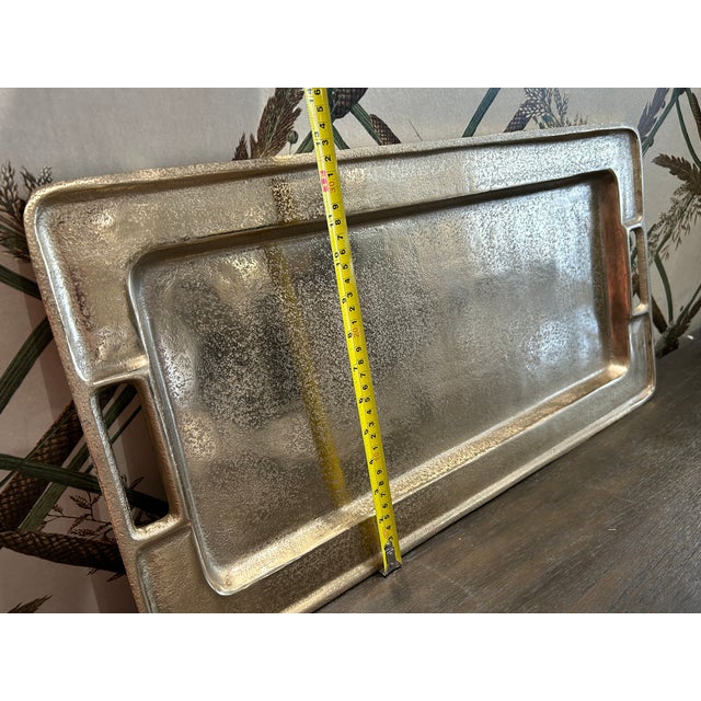 Beaufort: Decorative Gold Trays by Objet D’Art For Sale In Phoenix - Image 6 of 11