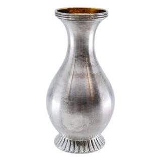 Silver Jug with Fluted Base and Beaded Base For Sale