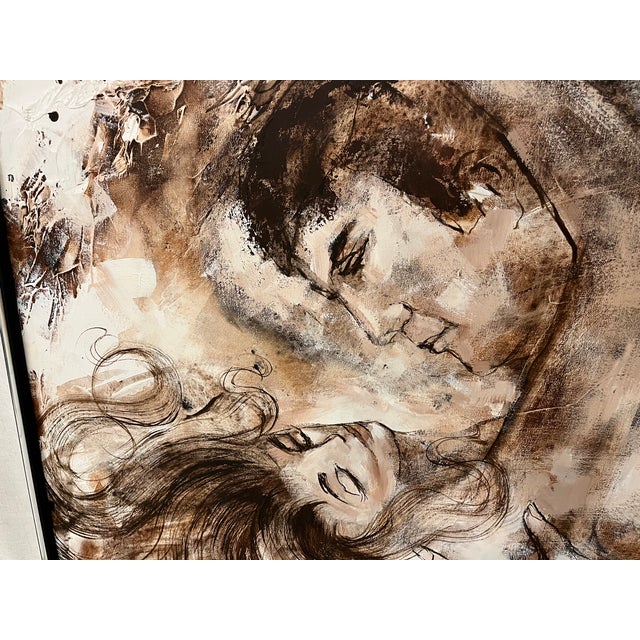 1960s Large Roy M. Steinberg (1929-2016) Oil on Canvas of an Embracing Couple For Sale - Image 4 of 9