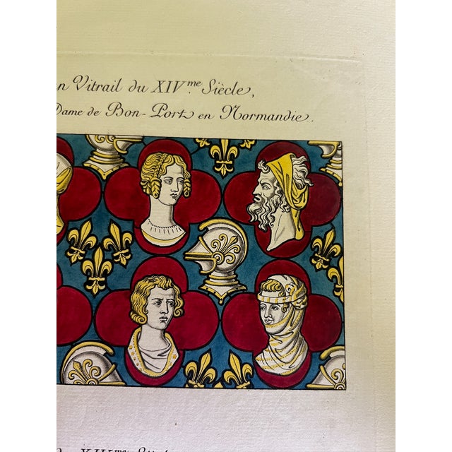 Mid 19th Century Mid 19th Century Etching Reproduction of Stained Glass Church Windows by Nicolas Xavier Willemin For Sale - Image 5 of 10