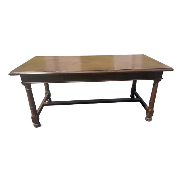 Doten Dunton 6 Ft. 1920s Executive 2 Drawer Desk Labelled For Sale