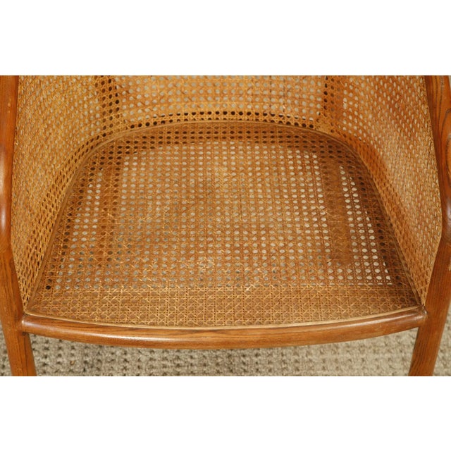 Attributed to Ward Bennett Steam-Bent Oak and Cane Armchair for Brickel Associates, C. 1970s For Sale - Image 13 of 18