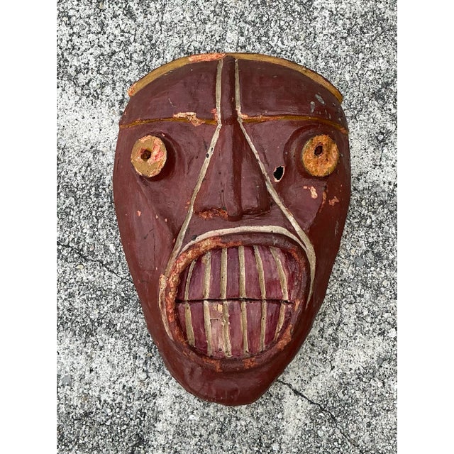 Vintage False Face Society Iroquois Mask For Sale - Image 10 of 12