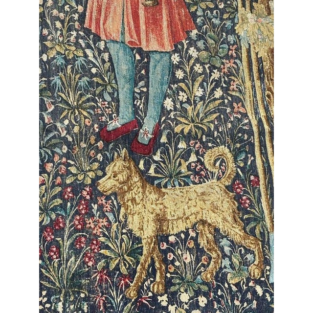 French Aubusson Style Screen Printed Hand Tapestry, 1960s For Sale - Image 12 of 18
