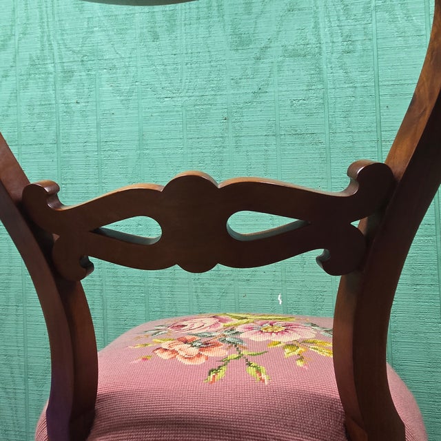 Vintage Pink Bubble Back Chair With Wooden Frame For Sale - Image 11 of 12