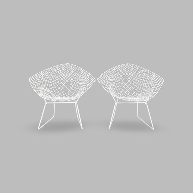 Metal Diamond Chairs from Knoll International, Set of 2 For Sale - Image 7 of 7