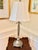 Late 20th Century Silvered Metal Table Lamps With Crystal Accents & Pleated Shades - A Pair For Sale - Image 5 of 9
