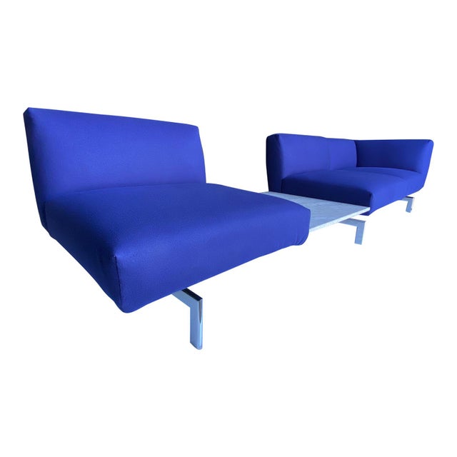 Knoll Avio Modular Chrome Sofa With Marble Table Chairish