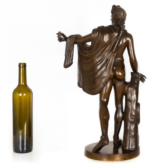 19th Century Fine Italian Grand Tour 19th Century Bronze Sculpture of Apollo Belvedere For Sale - Image 5 of 18