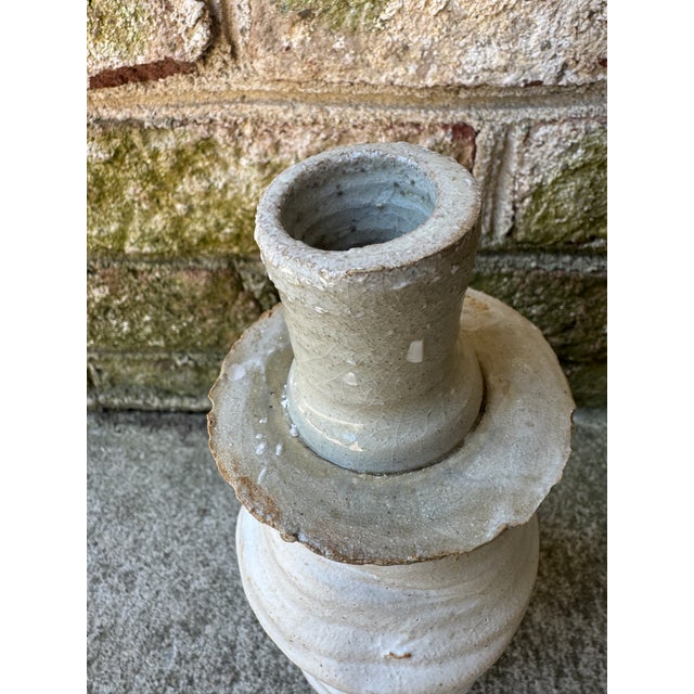 Off White Ceramic Pottery Vase For Sale - Image 10 of 17
