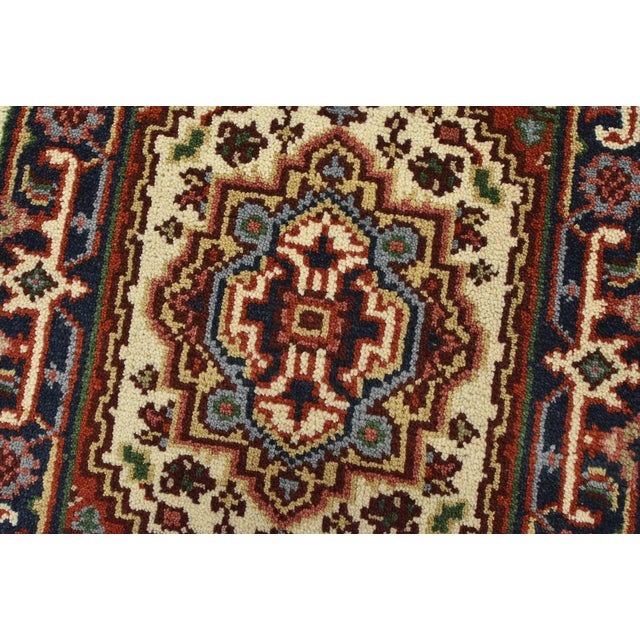 Heriz Rug 2’1” X 3′ Ivory Wool Traditional Hand-Knotted Oriental Carpet For Sale - Image 4 of 7