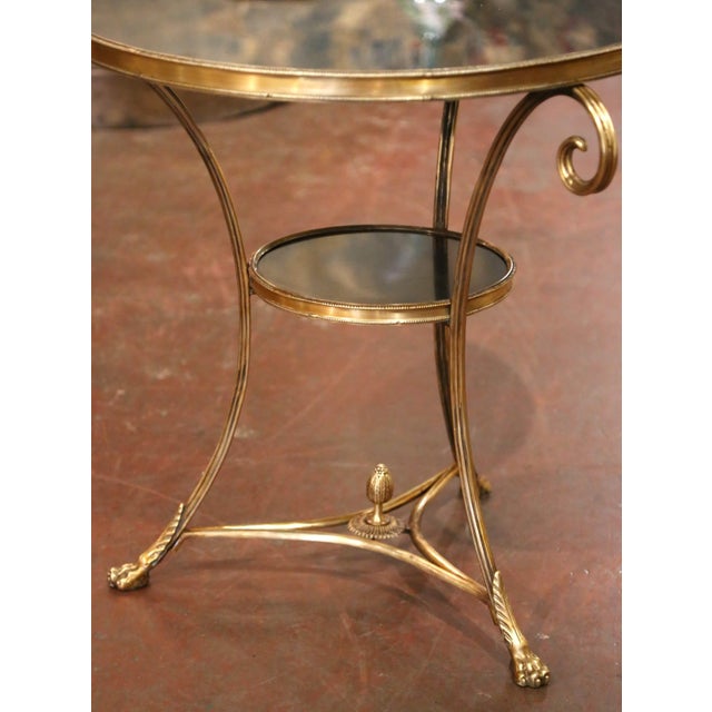 Early 20th Century French Directoire Brass and Bronze Two-Tier Guéridon Table For Sale - Image 4 of 8